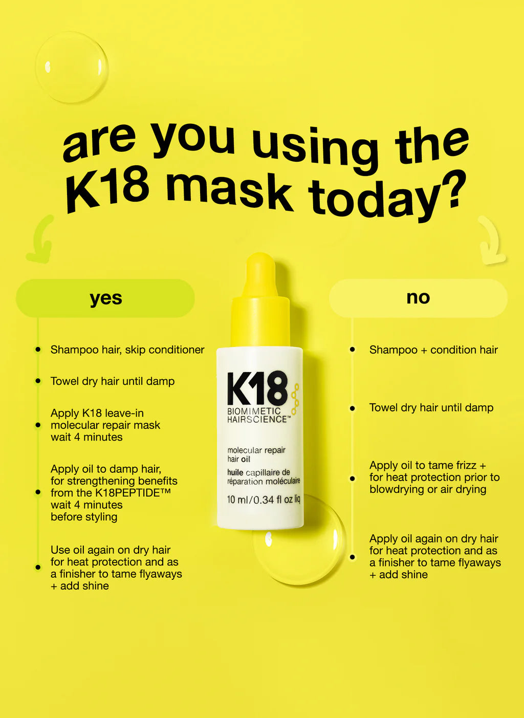 Mini molecular repair hair oil