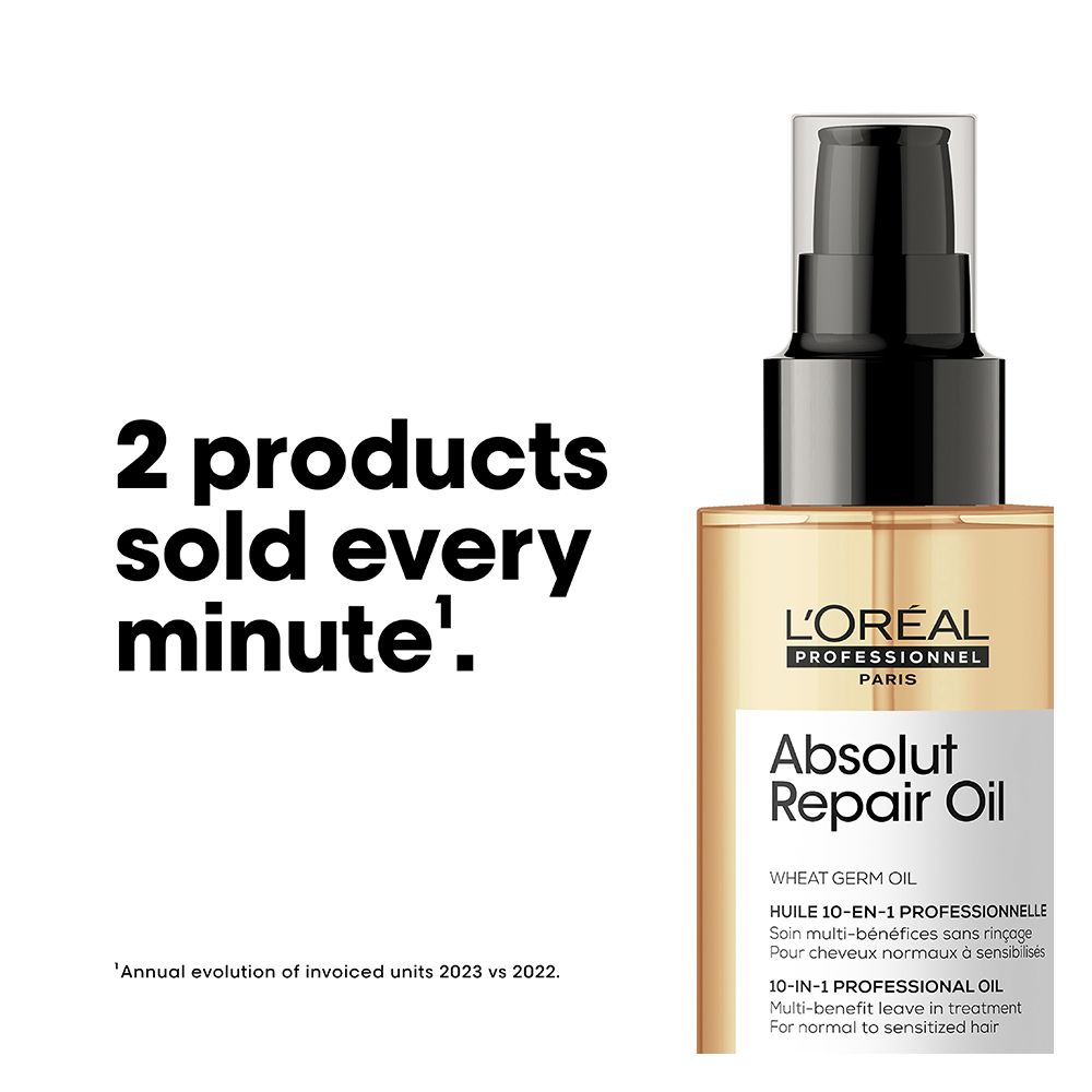 L'Oreal Professionnel Serie Expert Absolut Repair Oil 90 ML - For Dry and Damaged Hair With Wheat Protein
