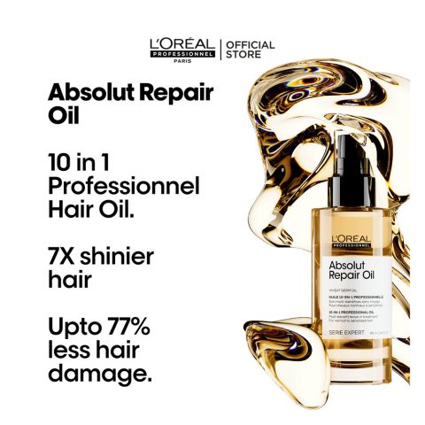 L'Oreal Professionnel Serie Expert Absolut Repair Oil 90 ML - For Dry and Damaged Hair With Wheat Protein