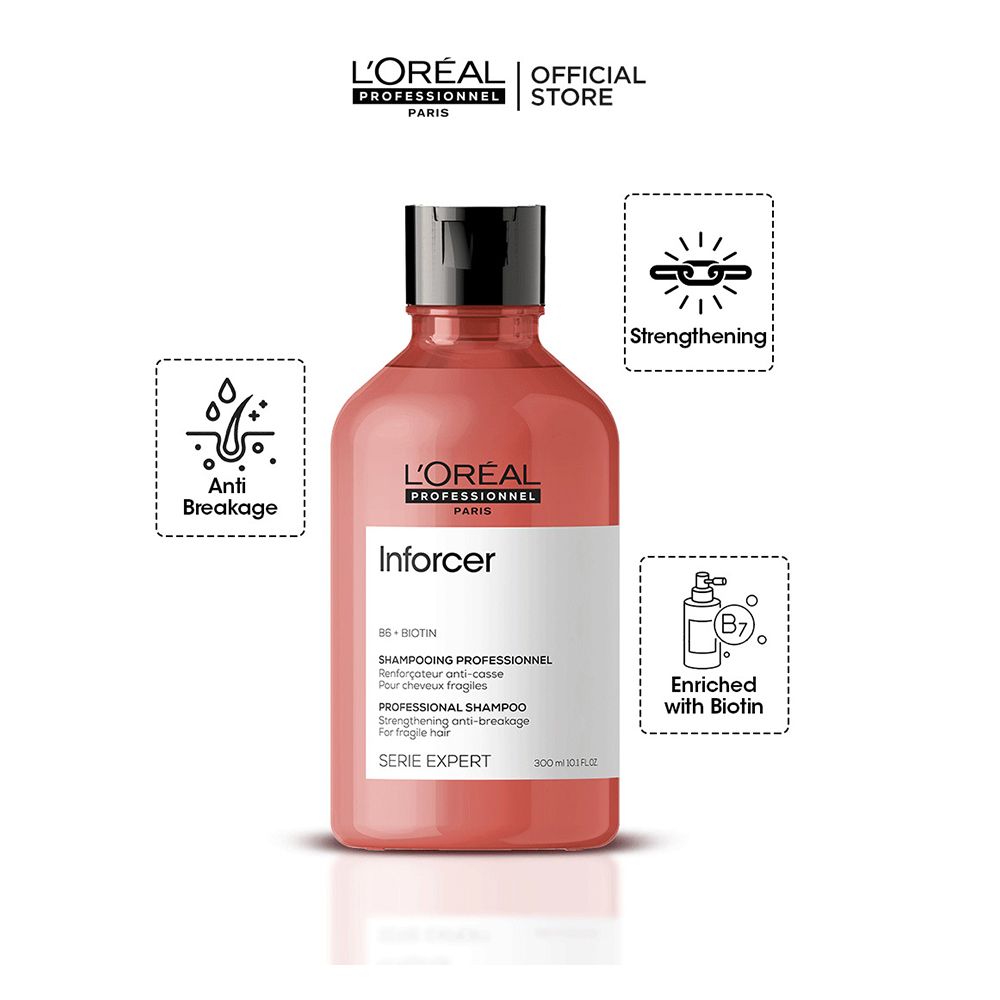 L'Oreal Professionnel Serie Expert Inforcer Shampoo 300 ML - For Weak & Brittle Hair With Biotin & Vitamin B6
